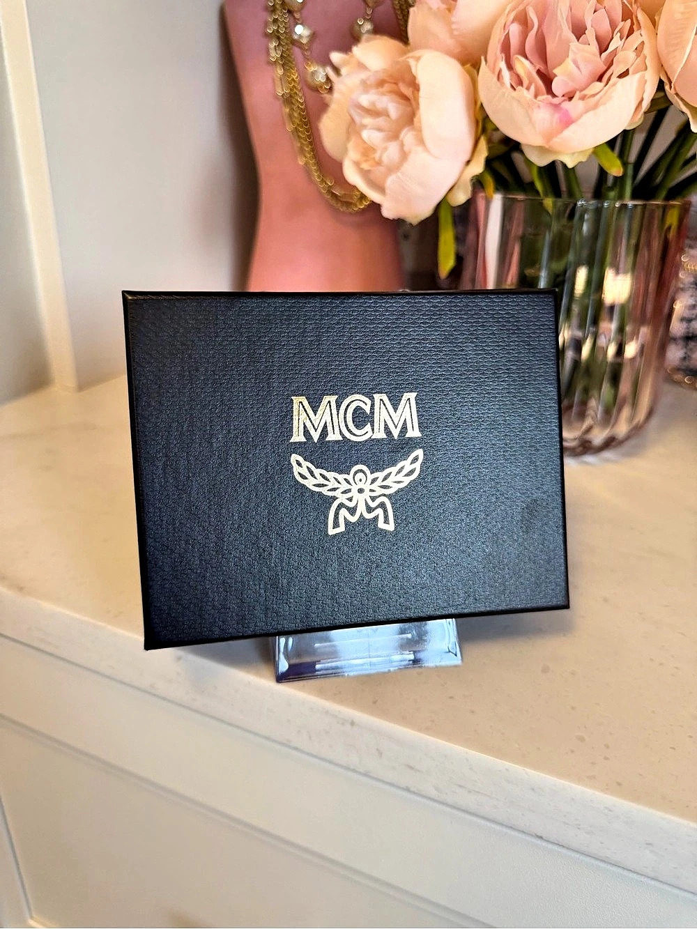 MCM mini Wallet COA w Black Box + authenticity card + dust bag EUC silver HW!